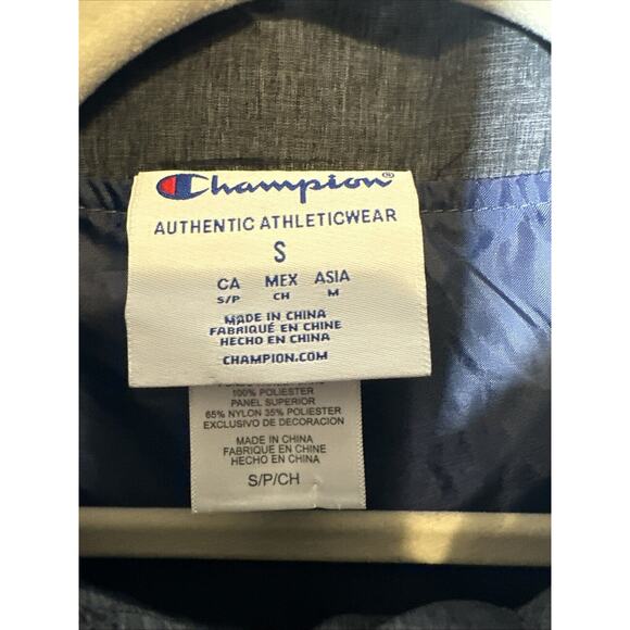 Champion Men's Sz S Ole Miss Rebels Blue Full Zip Light Vest Jacket Pockets EUC - Picture 4 of 9